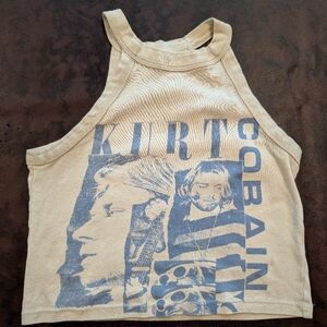 American Eagle Outfitters Kurt Cobain Cream and Blue